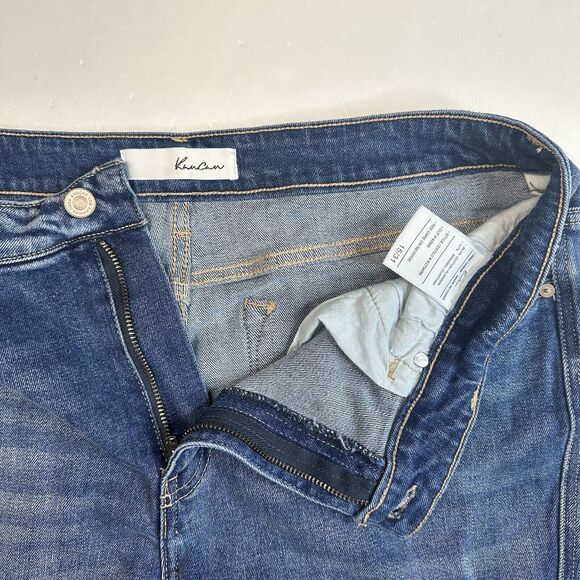 Kancan Luke High Rise Flare Jeans Womens 15/31 Blue Denim Medium Wash Distress - Picture 5 of 12